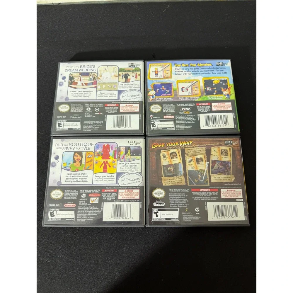 Nintendo DS Game Lot of 4‎ Indiana Jones Drawn to Life Imagine Good Cases Only